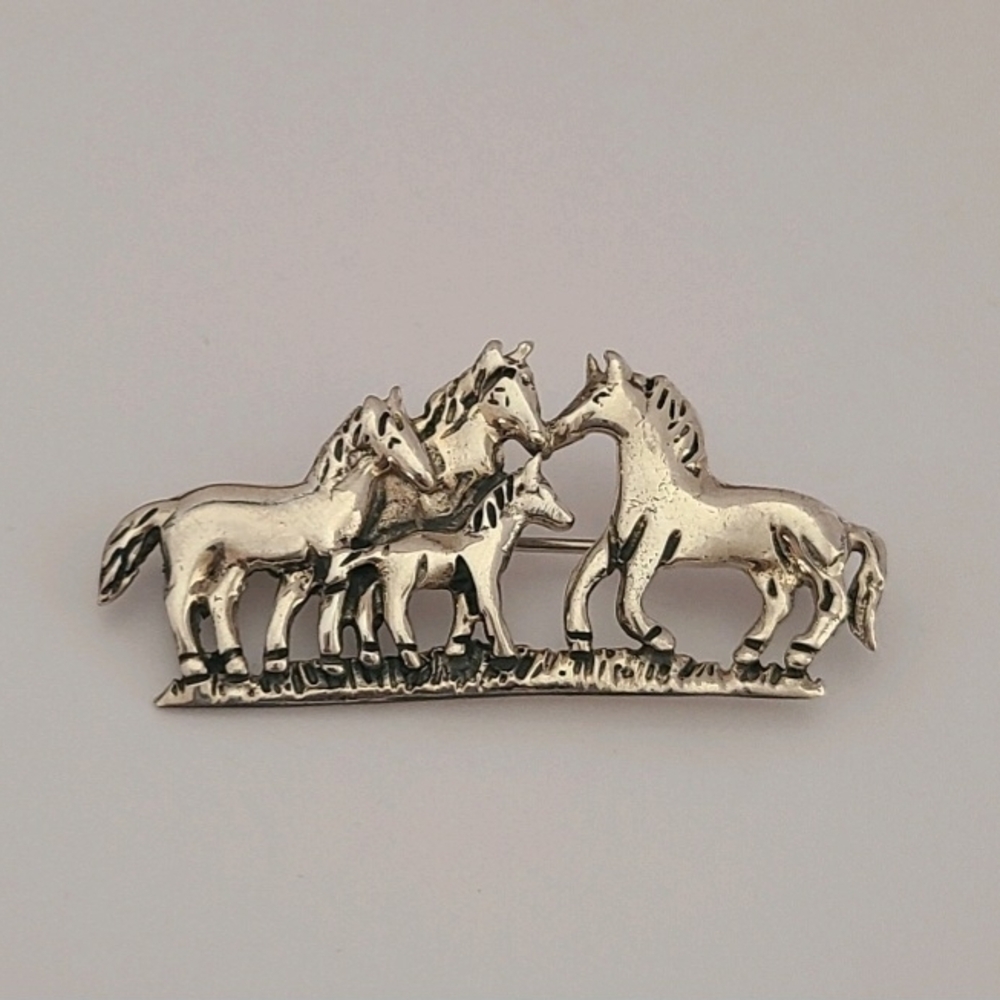 Silver Horse Brooch